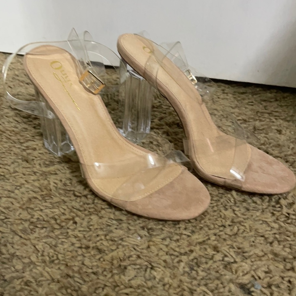 Clear Strapy Heels size 8.5